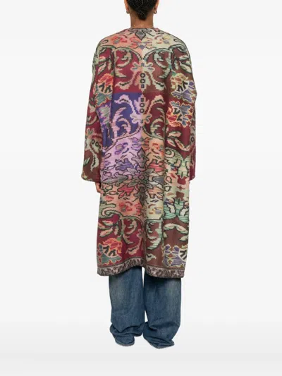 Pierre-louis Mascia Geometric-pattern Wool Coat In Multi