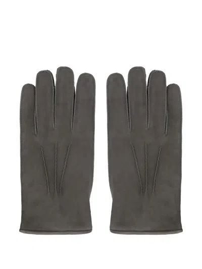 HALVARD 缝线细节皮质手套