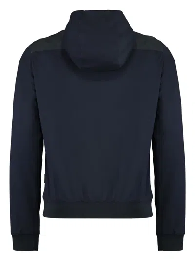 Moorer Leather-panel Hooded Jacket In Black