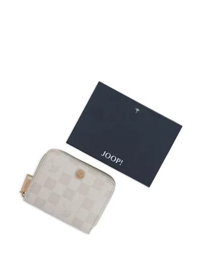 Joop Cortina Piazza Nisa Check-pattern Zip-around Wallet In White