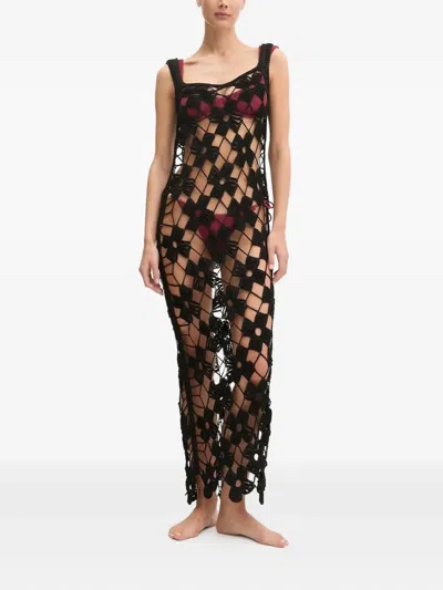 MICHELLE 钩编针织超长沙滩连衣裙