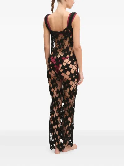 MICHELLE 钩编针织超长沙滩连衣裙