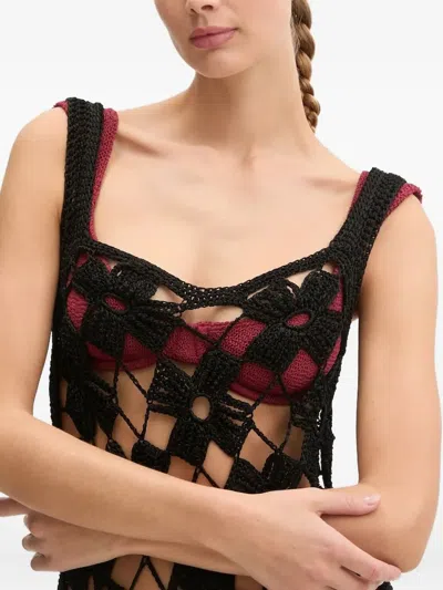 MICHELLE 钩编针织超长沙滩连衣裙