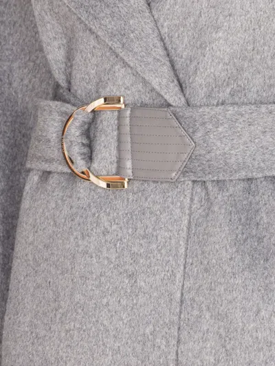 Liu •jo Belted Double-breasted Coat In Gray