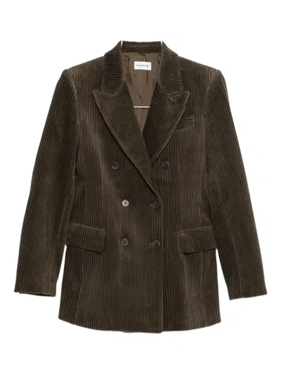 P.a.r.o.s.h P. A.r. O.s. H. Double Breasted Courduroy Jacket In Brown
