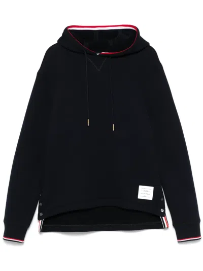 Thom Browne Oversized Hoodie Pullover With Rwb Tipping Stripe In Chunk In Black