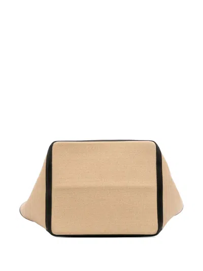 Pre-owned Celine 2021 Large Canvas Vertical Square Cabas Tote Bag In Brown