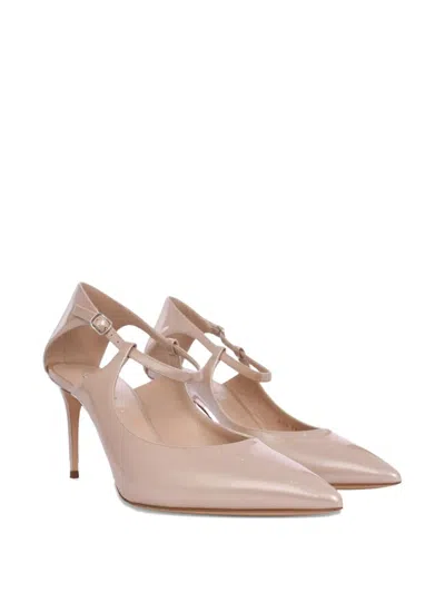 Casadei 100mm Samurai Julia Cut-out Ankle-strap Pumps In Neutral