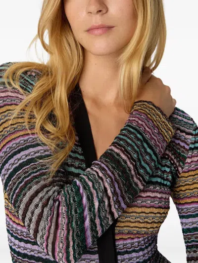 Missoni Striped-pattern Buttoned Cardigan In Multi