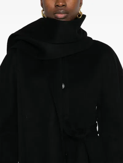 P.a.r.o.s.h Button-fastening Belted Jacket In Black