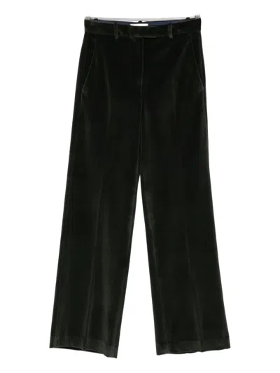 Circolo 1901 Wide-leg Cotton Trousers Featuring Multiple Pockets In Green