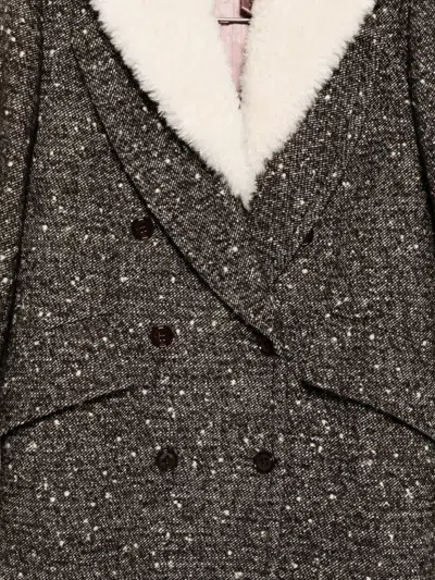 Dorothee Schumacher Wool-mix Coat With Removable Faux Fur Collar In Gray