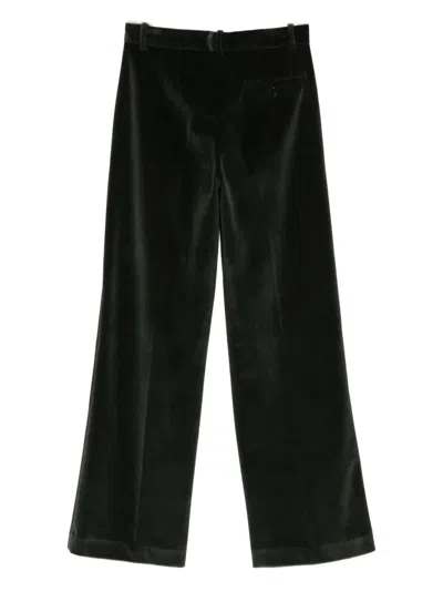 Circolo 1901 Wide-leg Cotton Trousers Featuring Multiple Pockets In Green