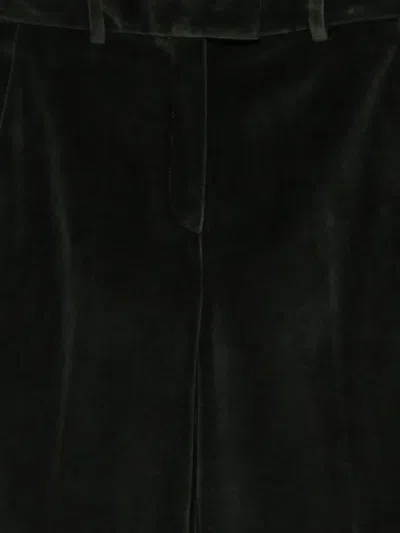 Circolo 1901 Wide-leg Cotton Trousers Featuring Multiple Pockets In Green