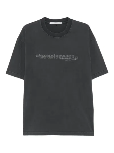 Alexander Wang T-shirt With Logo In Gray
