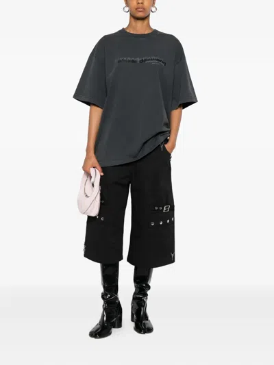 Alexander Wang T-shirt With Logo In Gray