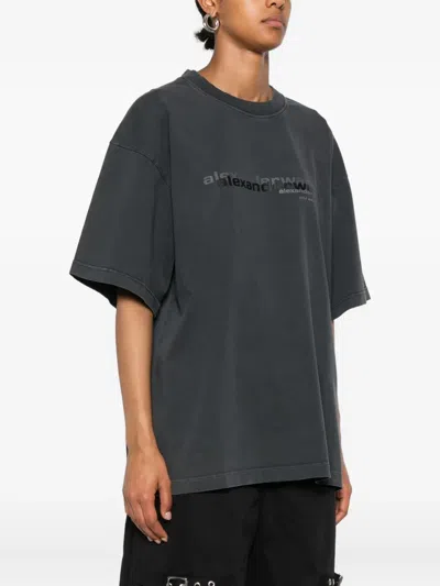 Alexander Wang T-shirt With Logo In Gray