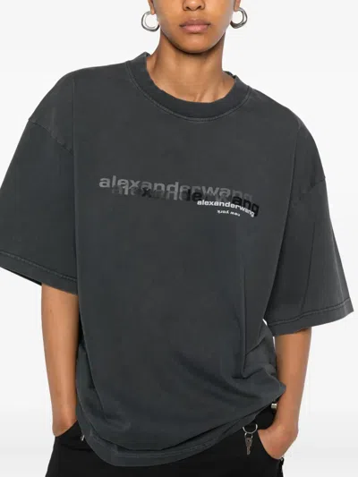 Alexander Wang T-shirt With Logo In Gray