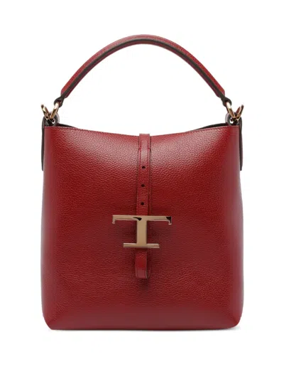 Tod's Small T-buckle Bucket Bag In Red
