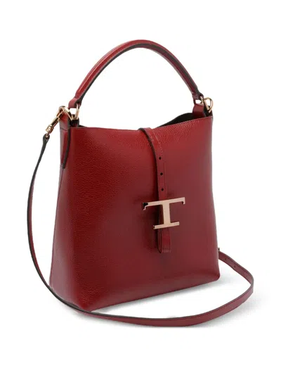Tod's Small T-buckle Bucket Bag In Red