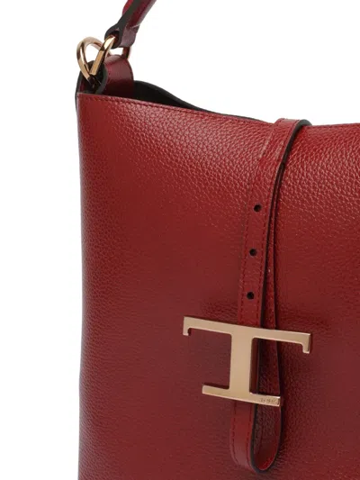 Tod's Small T-buckle Bucket Bag In Red