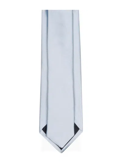 Tagliatore Plain Silk Tie In Blue