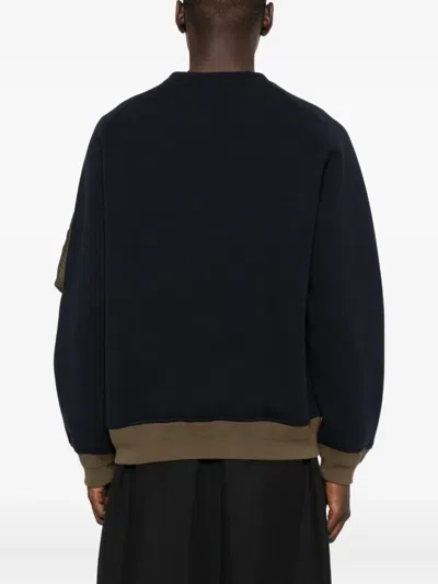 Sacai Men's Sponge Sweat Pullover In Blue