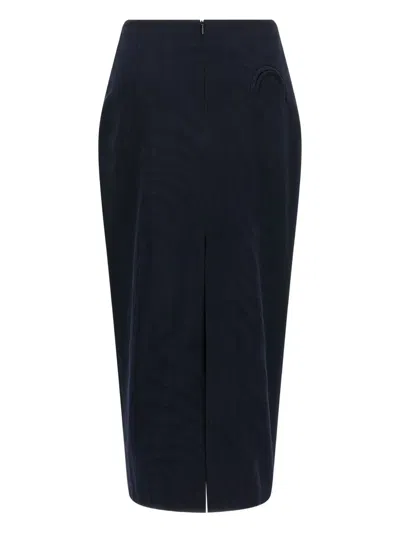 Blazé Milano Blaze Milano Maine Sussex Longuette Wool Midi Skirt In Blue