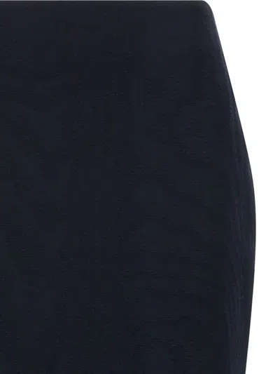 Blazé Milano Blaze Milano Maine Sussex Longuette Wool Midi Skirt In Blue