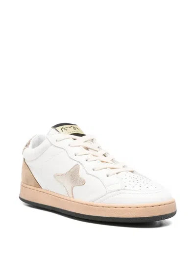 Ama Brand Glitter-panel Star Sneakers In White