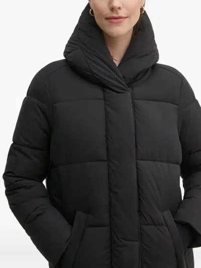 Sandro Ferrone Hooded Quilted Coat In Black