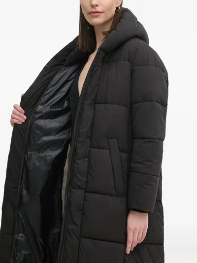 Sandro Ferrone Hooded Quilted Coat In Black