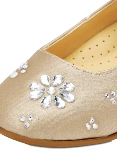 晶饰裹踝带芭蕾平底鞋