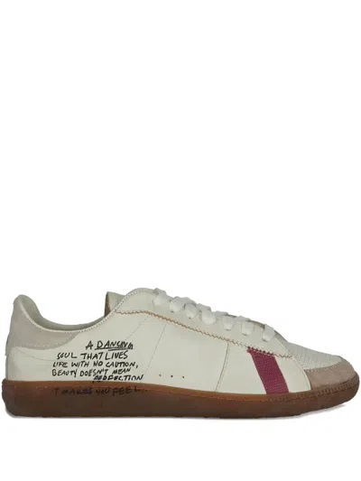 Patrizia Pepe Skin Sneakers In Nappa With Lettering In Neutral