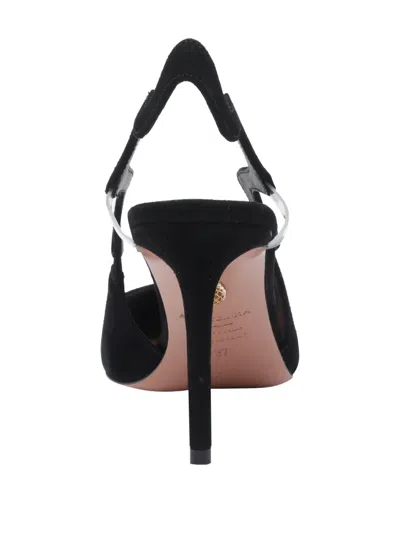 Aquazzura Leather Pointed Toe Stiletto Heel Mules In Black