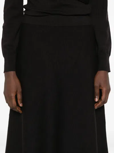 P.a.r.o.s.h Elastic-waist Flared Midi Skirt In Black