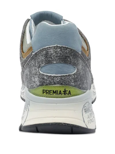 Premiata Dynamic Grey Sneakers With Textured Panels In Gray