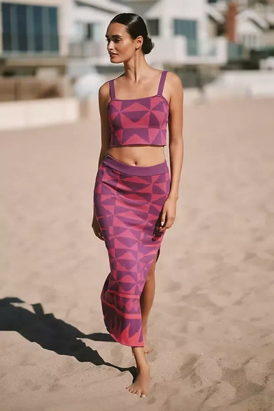 Celandine Wool + Nature X  Knit Midi Skirt In Multi