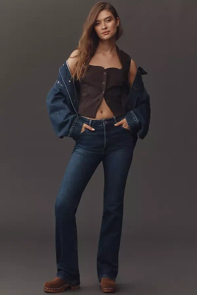 Frame The Reboot High-rise Crop Bootleg Jeans In Blue