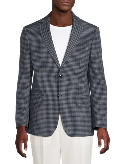Tommy Hilfiger Men's Checked Wool-blend Two-button Sport Coat In Blue