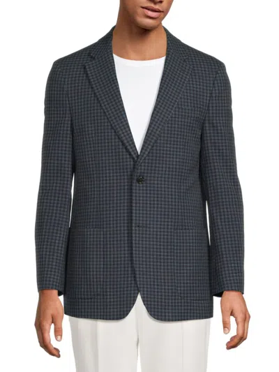 Tommy Hilfiger Men's Checked Wool-blend Two-button Sport Coat In Blue