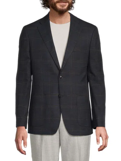 Tommy Hilfiger Men's Windowpane Wool-blend Two-button Sport Coat In Black