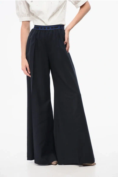 Marni Virgin Wool Pants With Drawstring Waist In Black