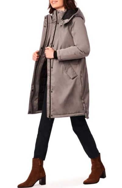 Bernardo Micro Breathable Water Resistant Recycled Polyester Raincoat In Gray