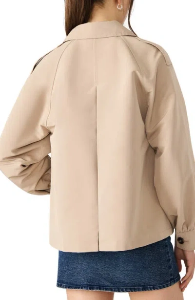 Steve Madden Flared Short Trench Coat In Neutral