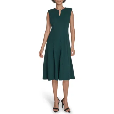 Calvin Klein Women's V-neck Sleeveless Midi Dress In Green