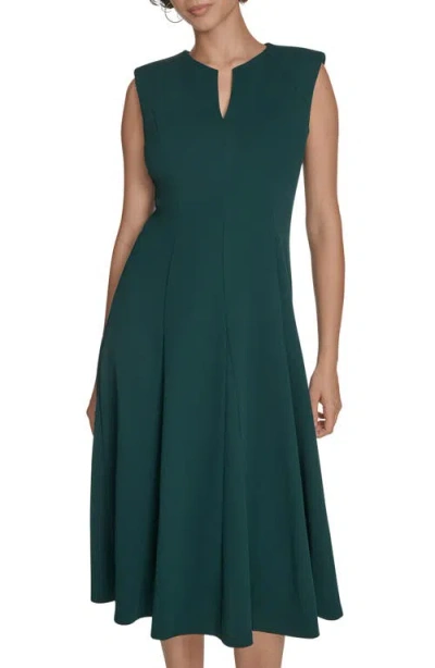 Calvin Klein Women's V-neck Sleeveless Midi Dress In Green