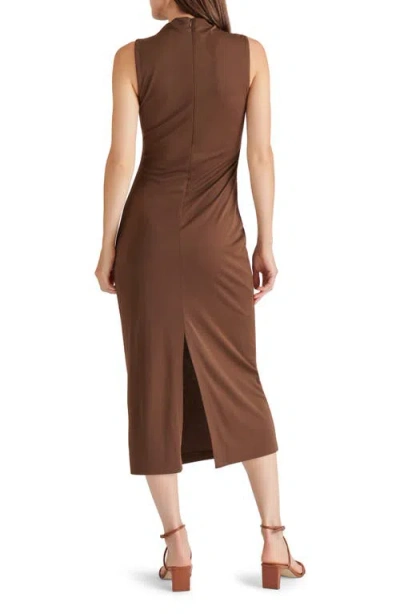 Steve Madden Mo Ruched Dress In Brown