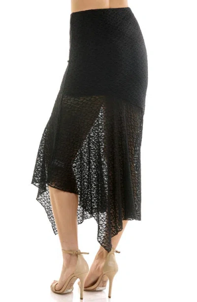 Urban Social Lace Seamed Bias Cut Midi Skirt In Black