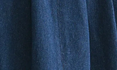 Lush Cap Sleeve Denim A-line Minidress In Gold